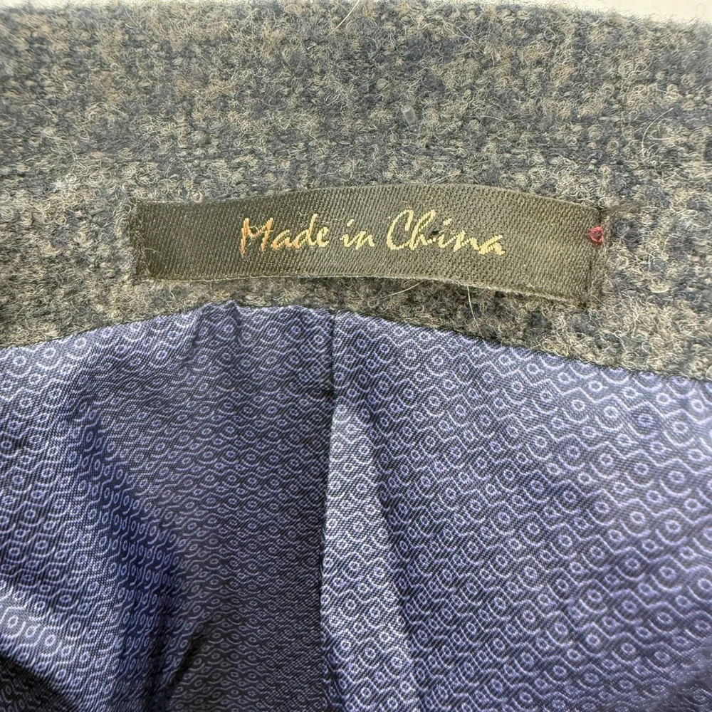 1 Like No Other Knit Blazer S/38 Gray Marled Two-Button Patch Pocket Cotton Wool